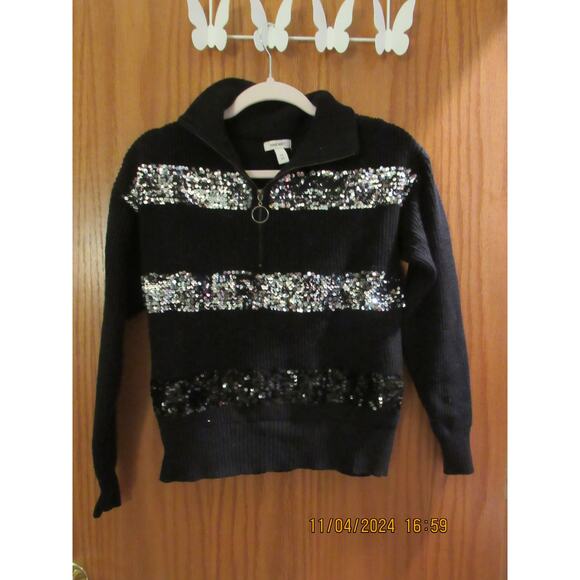 Nine West Glitter-Kissed Sweater – Small, ¾ Zip Style - Picture 3 of 5